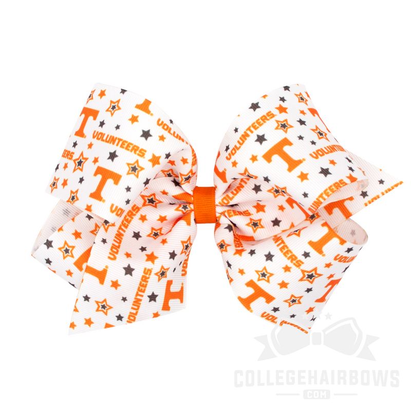 University of Tennessee King Logo Print Grosgrain Hair Bow