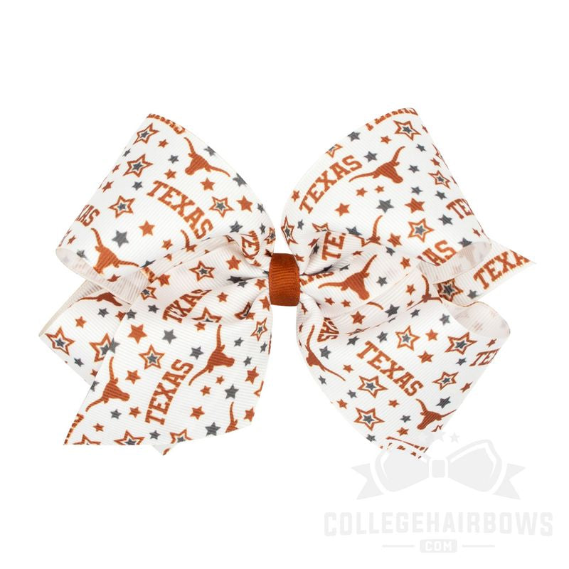 University of Texas King Logo Print Grosgrain Hair Bow