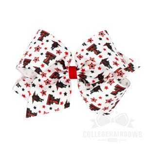 Texas Tech King Logo Print Grosgrain Hair Bow