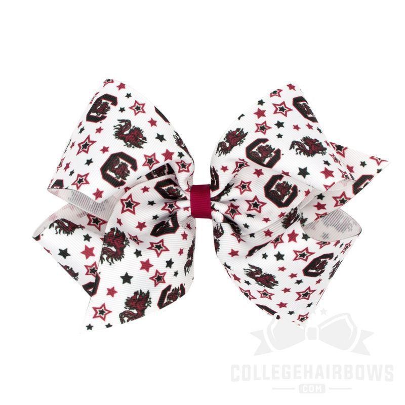 South Carolina King Logo Print Grosgrain Hair Bow