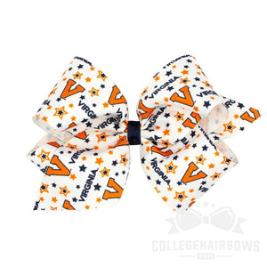 Virginia King Signature Logo Print Grosgrain Hair Bow