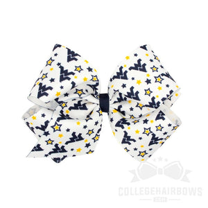 West Virginia King Logo Print Grosgrain Hair Bow