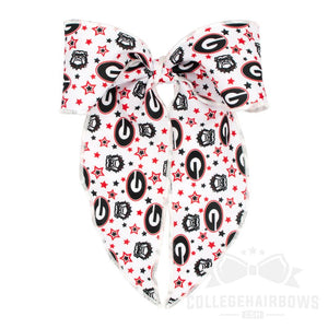 University of Georgia King Signature Logo Print Fabric Bowtie With Knot and Tails