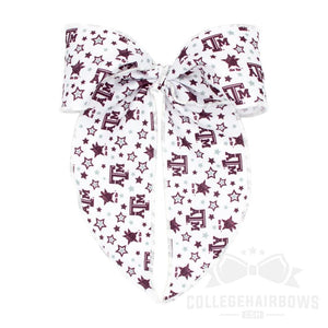 Texas A&M King Logo Print Knot Bowtie with Tails