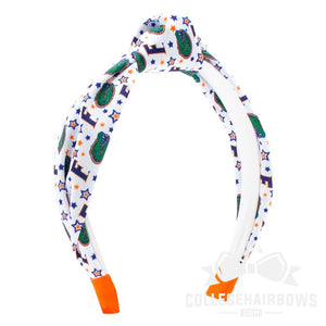 Florida Logo Print Soft Ripple-Textured Knot Wrap Headband