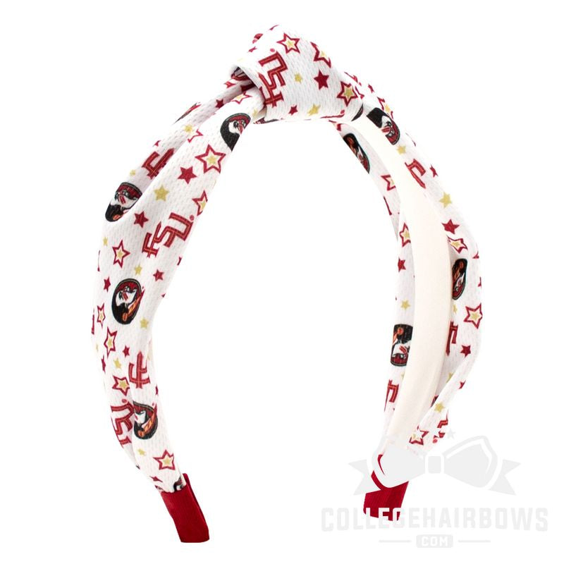 Florida State Signature Logo Print Soft Ripple-Textured Knot Wrap Headband