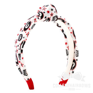Georgia Logo Print Soft Ripple-Textured Knot Wrap Headband