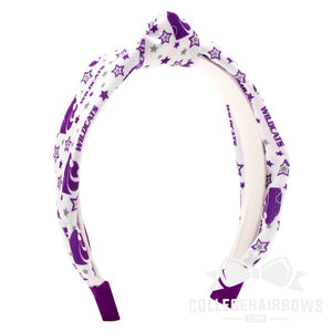 Kansas State Signature Logo Print Soft Ripple-Textured Knot Wrap Headband