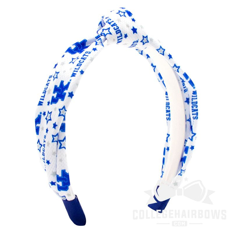 Kentucky Logo Print Soft Ripple-Textured Knot Wrap Headband