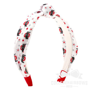 Ohio State Logo Print Soft Ripple-Textured Knot Wrap Headband