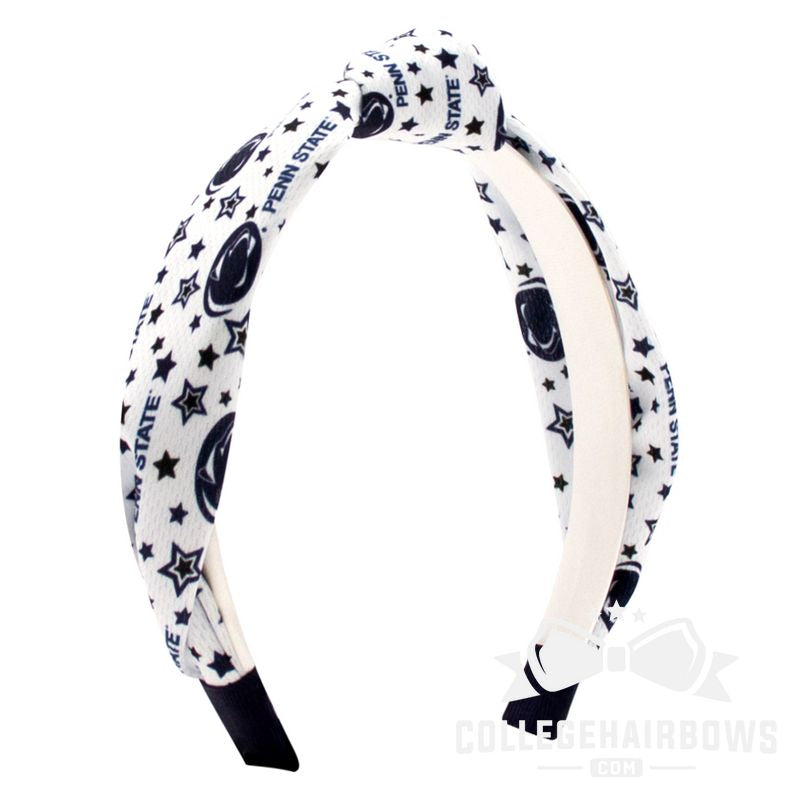 Penn State Signature Logo Print Soft Ripple-Textured Knot Wrap Headband