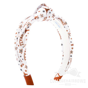 University of Texas Logo Print Soft Ripple-Textured Knot Wrap Headband