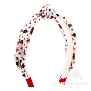 Texas Tech Signature Logo Print Soft Ripple-Textured Knot Wrap Headband