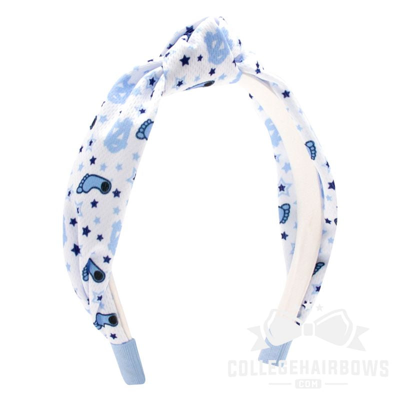 University of North Carolina Signature Logo Print Soft Ripple-Textured Knot Wrap Headband