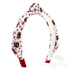 South Carolina Logo Print Soft Ripple-Textured Knot Wrap Headband