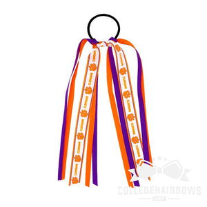 Clemson Logo Print Streamer Pony