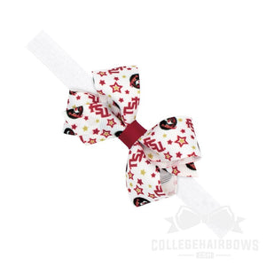 Florida State Mini Signature Logo Print Grosgrain Hair Bow on Elastic Baby Band