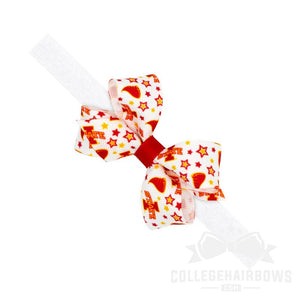 Iowa State Mini Logo Print Hair Bow on Elastic Baby Band