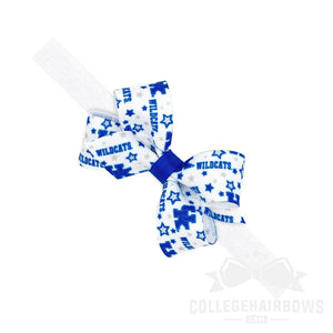 Kentucky Mini Logo Print Hair Bow on Elastic Baby Band