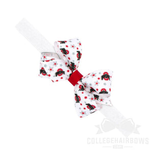 Ohio State Mini Logo Print Hair Bow on Elastic Baby Band