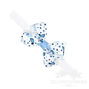 University of North Carolina Mini Logo Print Hair Bow on Elastic Baby Band