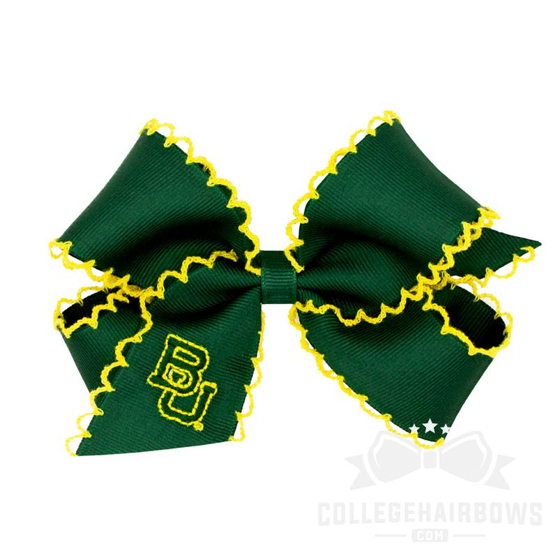 Baylor Medium Moonstitch Hair Bow with Embroidered Logo