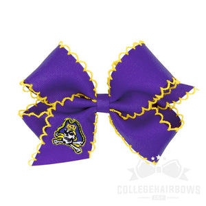 Eastern Carolina UniversityMedium Moonstitch Hair Bow with Embroidered Logo