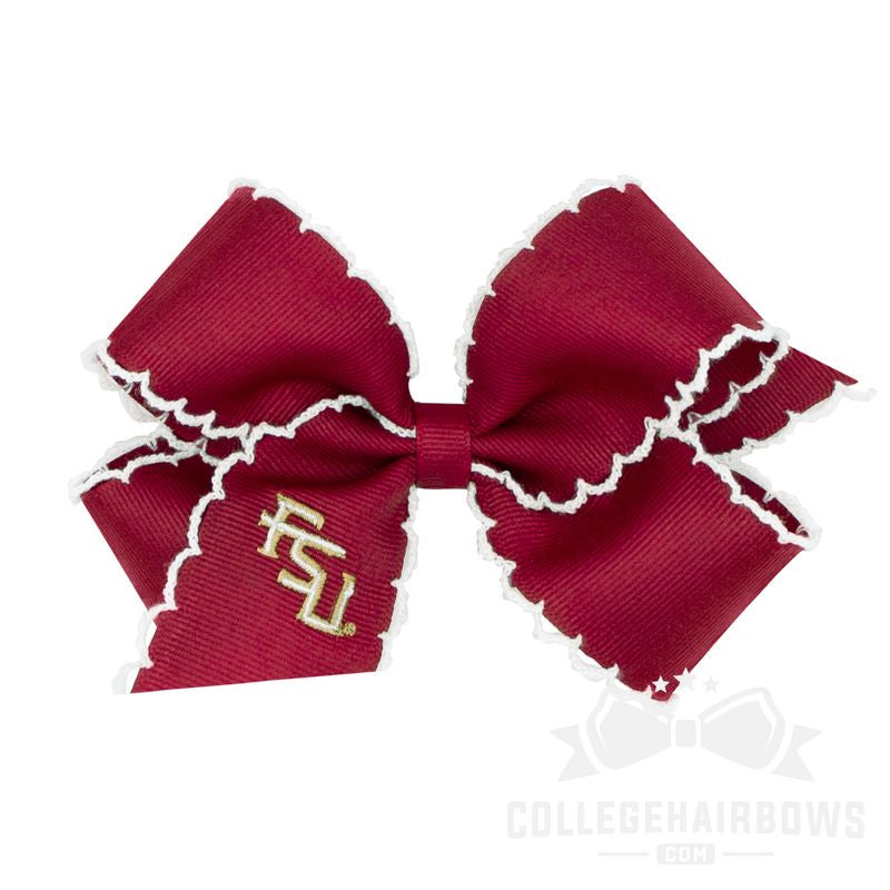 Florida State Medium Moonstitch Hair Bow with Embroidered Logo