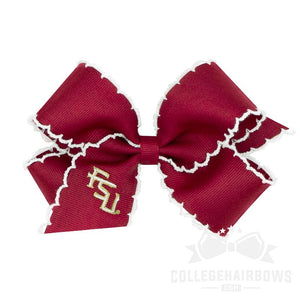 Florida State Medium Moonstitch Hair Bow with Embroidered Logo