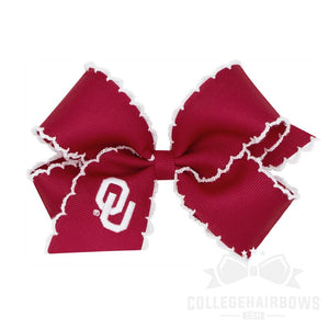 Oklahoma Medium Moonstitch Hair Bow with Embroidered Logo