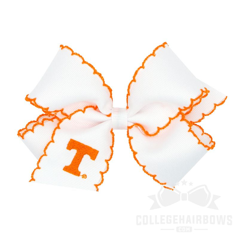 University of Tennessee Medium Grosgrain Hair Bow with Moonstitch Edge and Embroidered Logo