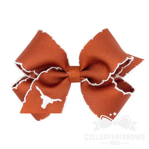 University of Texas Medium Moonstitch Hair Bow with Embroidered Logo