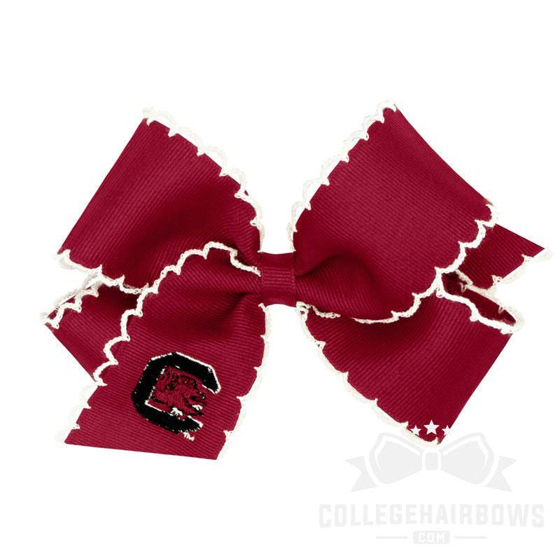 South Carolina Medium Moonstitch Hair Bow with Embroidered Logo
