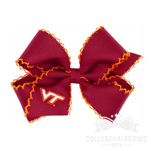 Virginia Tech Medium Moonstitch Hair Bow with Embroidered Logo