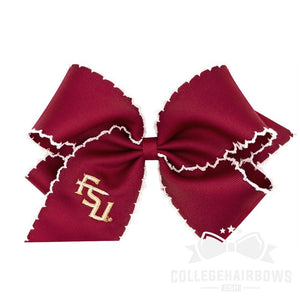 Florida State King Moonstitch Hair Bow with Embroidered Logo