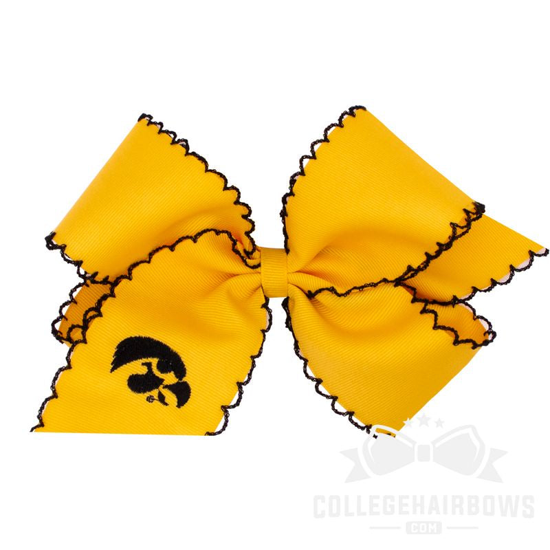Iowa King Moonstitch Hair Bow with Embroidered Logo