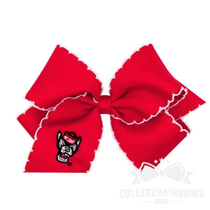 North Carolina State King Moonstitch Hair Bow with Embroidered Logo