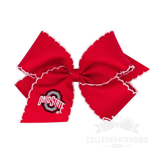 Ohio State King Moonstitch Hair Bow with Embroidered Logo
