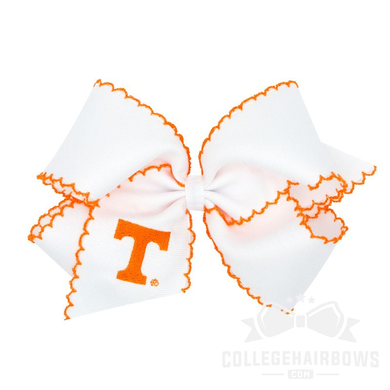 University of Tennessee King Grosgrain Hair Bow with Moonstitch Edge and Embroidered Logo