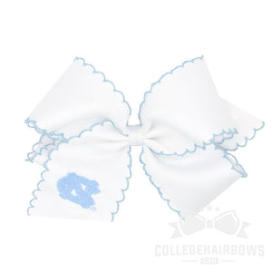 University of North Carolina King Moonstitch Hair Bow with Embroidered Logo