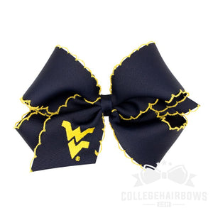 West Virginia King Moonstitch Hair Bow with Embroidered Logo